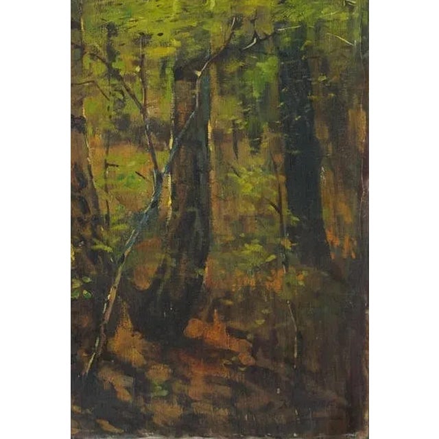 1960s Original Impressionist Forest Oil Painting, Ukrainian Art, 1961 120-83 For Sale - Image 5 of 6