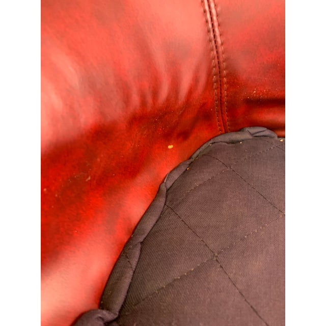 Pair of Vintage Mod Overman International Red Vinyl Swivel Pod Chairs Ca 1978 For Sale - Image 13 of 16