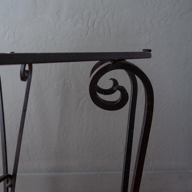 French Art Deco Black Wrought Iron Outdoor Patio Garden Table For Sale - Image 18 of 18