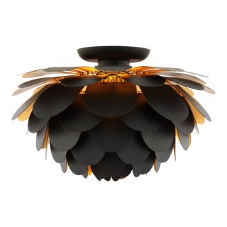 Chapman & Myers for Visual Comfort Signature Cynara Large Flush Mount in Matte Black & Gild For Sale