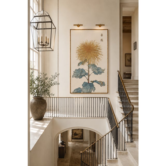 Golden Mum by Hasegawa, Vintage Japanese Botanical Art Print, 40" X 60" For Sale - Image 10 of 11