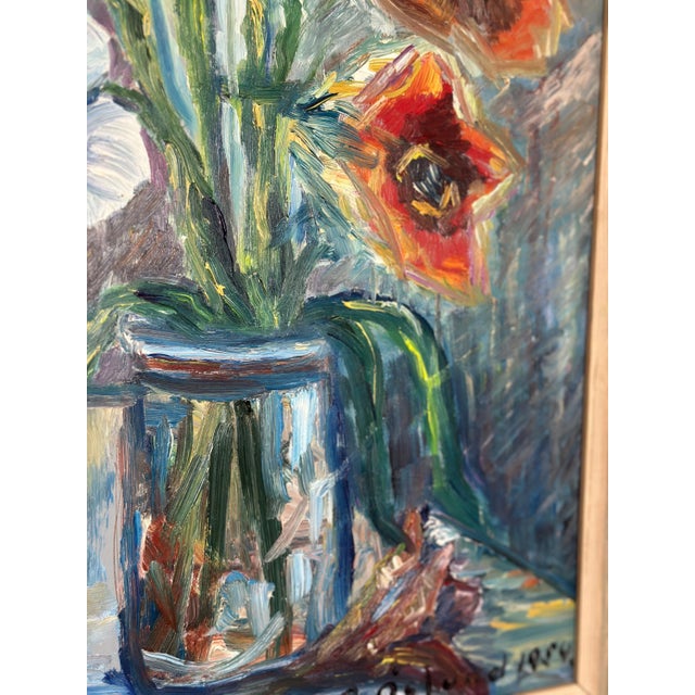 A. Åslund, Flower Still Life, 1954, Oil on Panel, Framed For Sale - Image 10 of 18