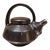 Metallic Dark Brown Glazed Ceramic Teapot Pottery Mid-Century Modern For Sale