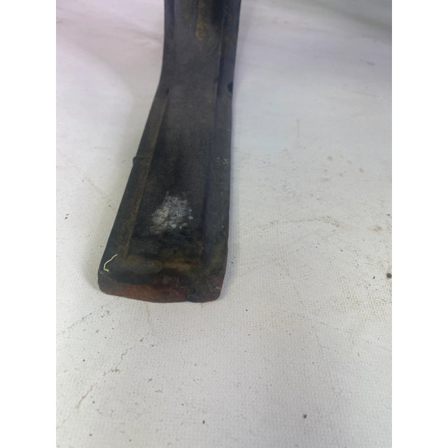 Camel Mid Century Falcon Oak Slatted Cast Iron Bench For Sale - Image 8 of 11