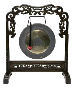 Chinese Distressed Brown Cloud Scroll Wood Gong Display Rack