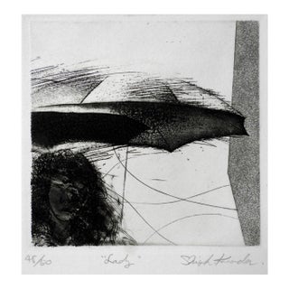 Shigeki Kuroda Signed Umbrella Expressionist Etching For Sale