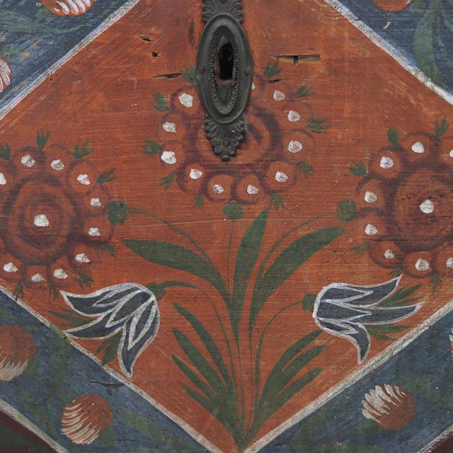 Swedish Painted Rustic Farmhouse Chest For Sale - Image 9 of 10