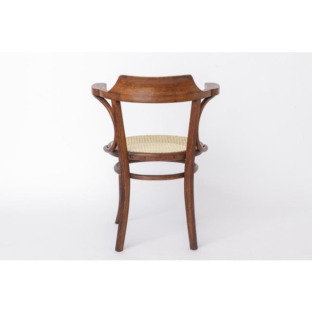 Brown Mid-Century Modern Beech Bentwood and Cane Desk Chair, Austria, 1950s For Sale - Image 8 of 12