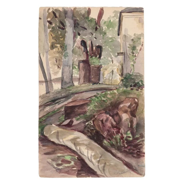 Landscape is an original drawing in watercolor on paper realized by an anonymous artist of the early 20th Century. Hand-...