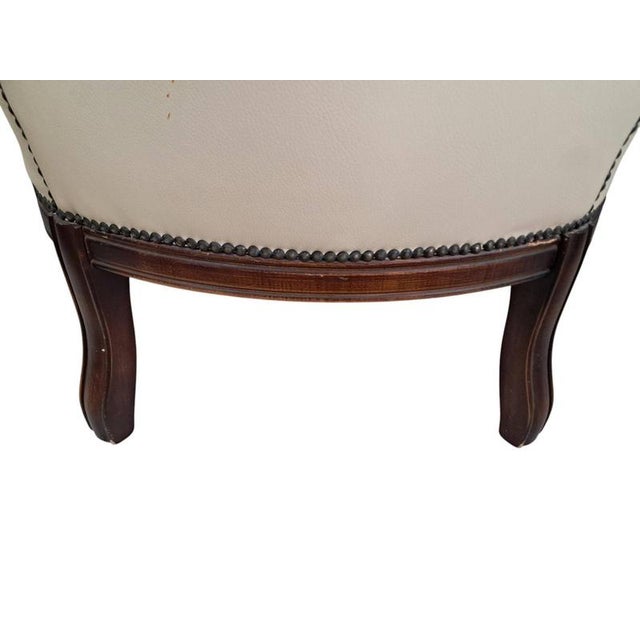 Vintage Baroque Louis XV Buttoned Leather Chesterfield Armchair, 1980s For Sale - Image 17 of 18