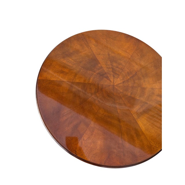 1990s Custom Mahogany French Empire Pedestal Lamp End Table Neoclassical Gold Gilt For Sale - Image 10 of 14
