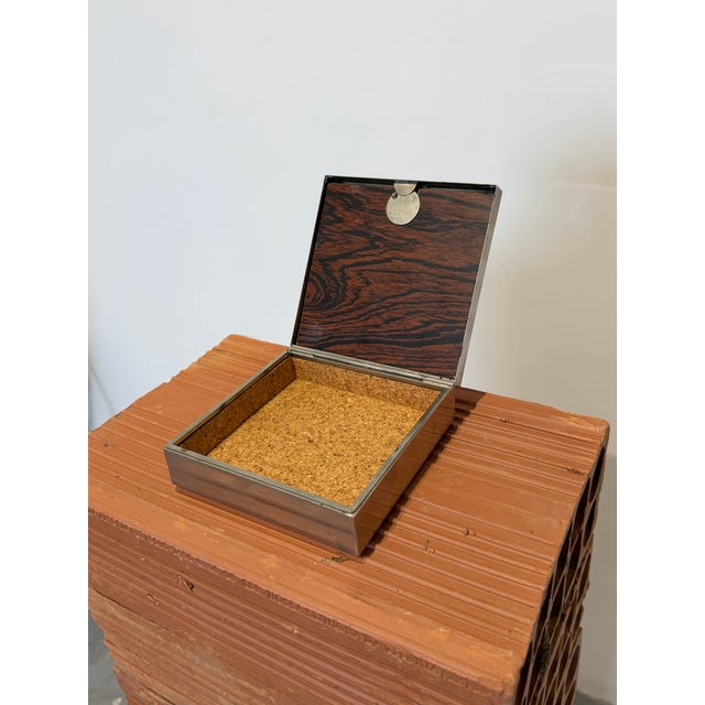 Metal Silver Plate Trinket or Jewel Box With Photo Insert, Brazil 1980s For Sale - Image 7 of 11