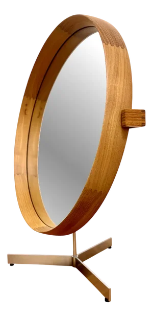 Scandinavian Model 417 Table Mirror in Teak by Uno and Östen Kristiansson for Luxus, 1960s