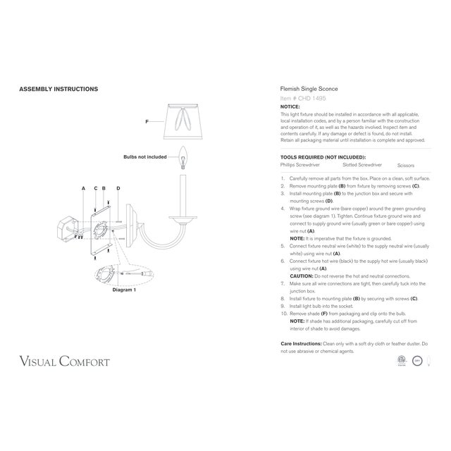 Visual Comfort Chapman & Myers for Visual Comfort Signature Flemish Single Sconce in Aged Iron with Linen Shade For Sale - Image 4 of 4