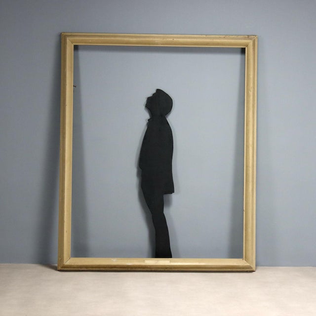 Large frame made in the Art Deco era, moulded and silvered. This piece is attributed to the mentioned designer/maker. It...