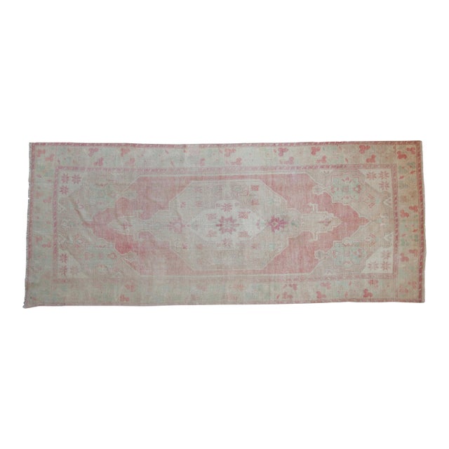 Vintage Distressed Oushak Rug Runner - 5'1" X 12'1" For Sale