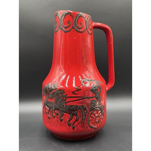 Large Vintage Fat Lava Floor Vase Horses Model 408 from Scheurich, 1960s For Sale - Image 12 of 12