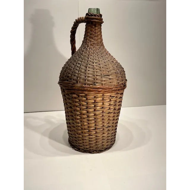Rustic European Vintage French Wicker Demi John Jug #344 For Sale - Image 3 of 10
