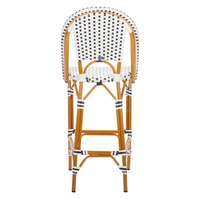 White California Bar Stool - White/Navy For Sale - Image 8 of 11