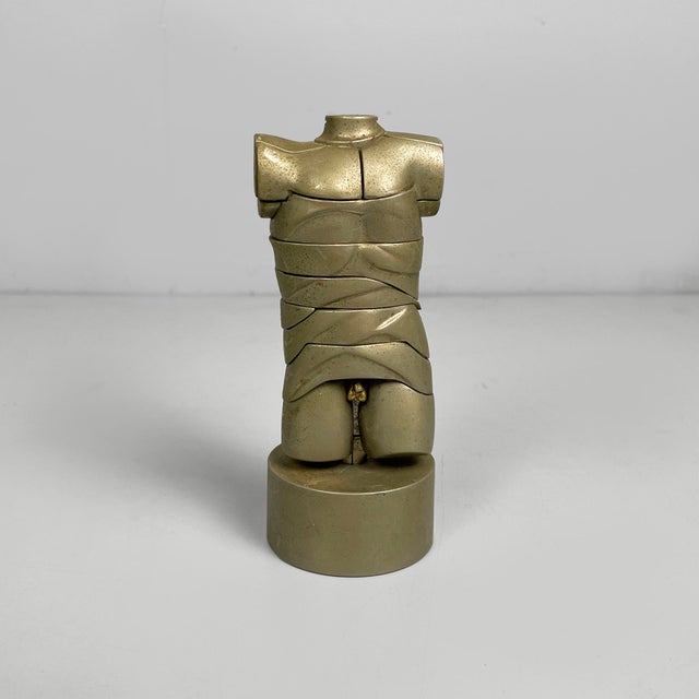 Spanish nickel-plated metal sculpture Mini David by Miguel Berrocal, 1968-70 Sculpture model Mini David in nickel-plated...