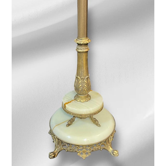 1940s Torchiere Floor Lamp With Two Marble Pieces For Sale In South Bend - Image 6 of 8