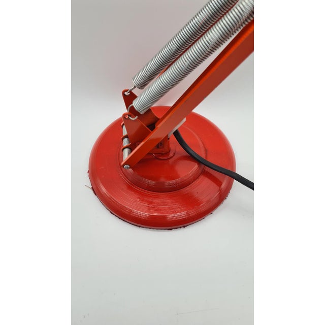 Red TYP W3 Spezial Desk Lamp in Red Metal, 1970s For Sale - Image 8 of 14