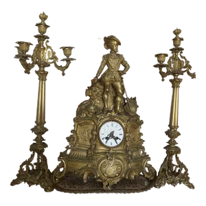 19th Century French Clock Garniture Set - 3 Piece Set