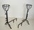Important pair of wrought iron border andirons with deer heads For Sale - Image 12 of 12