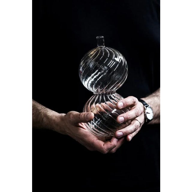 Contemporary Calabaza Clear Glass Bottle by Kanz Architetti for Kanz For Sale - Image 3 of 5