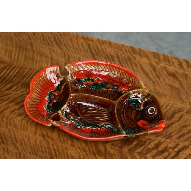 Large Vallauris Studio Pottery Fish Bowl, France, Mid 20th Century. Wonderful and large fish shaped bowl, made in the...