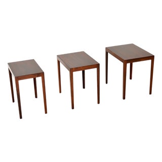 Vintage Danish Nesting Tables by Rosengren Hansen, 1960, Set of 3 For Sale
