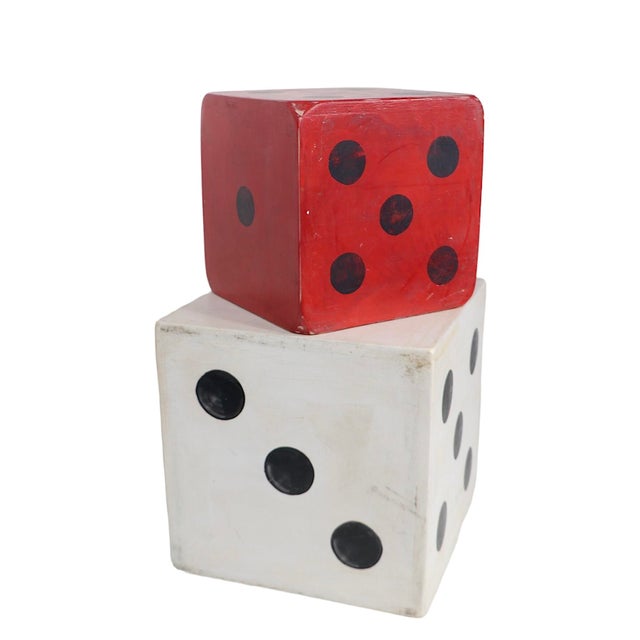 Wood Folk Art Carnaval Dice Side Tables or Decorative Sculptural Items C 1960/80's For Sale - Image 7 of 12