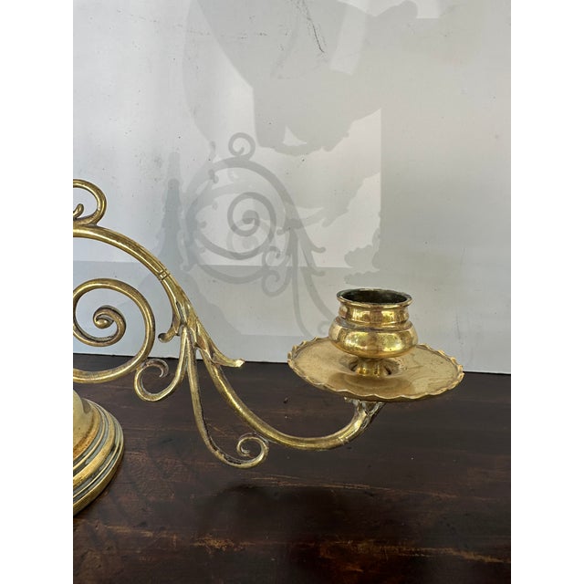 Pair of English 19th Century Brass Piano Candleholders Signed Wt&s For Sale In West Palm - Image 6 of 14