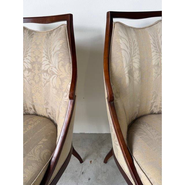 Brown Vintage Jacques Garcia “Malmaison” Chairs for Baker – A Pair For Sale - Image 8 of 12
