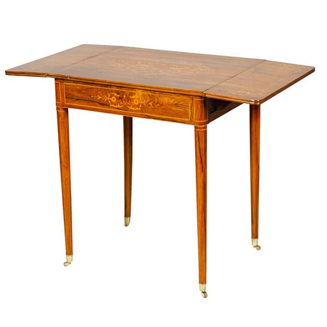 French Charles X Rosewood Drop Leaf Table For Sale - Image 3 of 13