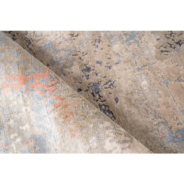 Exquisite Rugs Exquisite Rugs Laureno Hand-Knotted Bamboo Silk & Cotton Gray/Multi Rug-8'X10' For Sale - Image 4 of 8