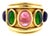 Seidengang 18k Diopside Amethyst & Tourmaline Ring, Size 6.5 For Sale