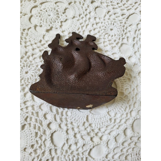 1940s Mini Cast Iron Clipper Ship Sailboat Bookend For Sale - Image 5 of 7