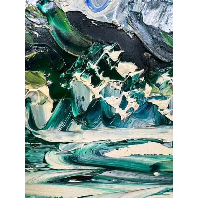 Morris Katz Seascape With Seagulls Textured Oil in Silver Frame, Signed 1973 1973 For Sale - Image 4 of 12