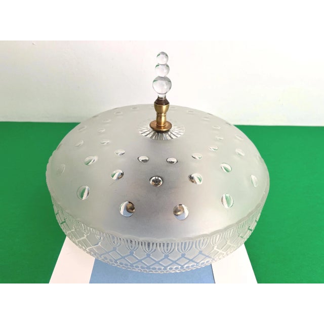 Deco Cut Glass Ceiling Light, 1940s For Sale - Image 10 of 18