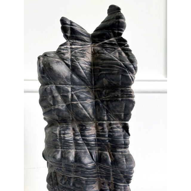Rare Chinese Antique Black and White Lingbi Scholar Stone on Display Stand For Sale In Atlanta - Image 6 of 18