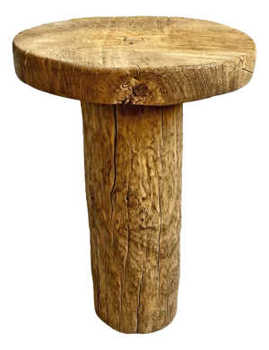 Vintage Rustic Log Round Side Table