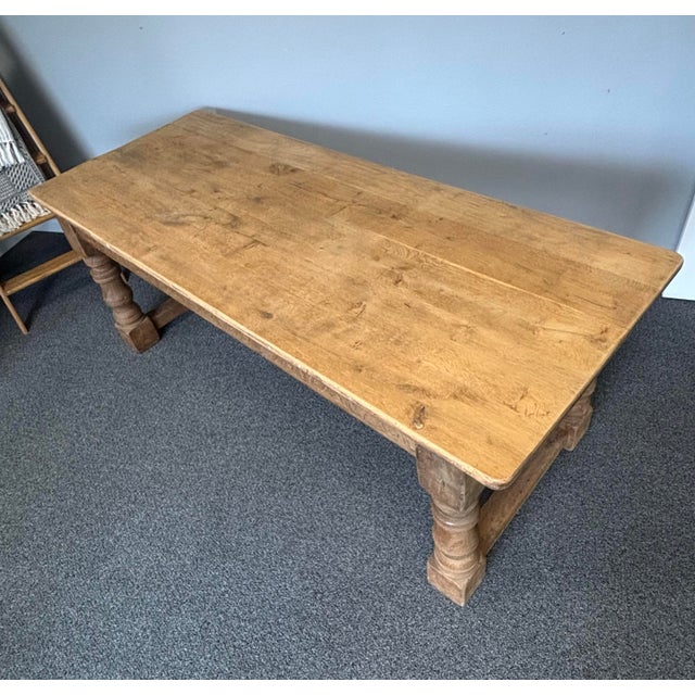 Brown 19th Century English Oak Dining Table For Sale - Image 8 of 9