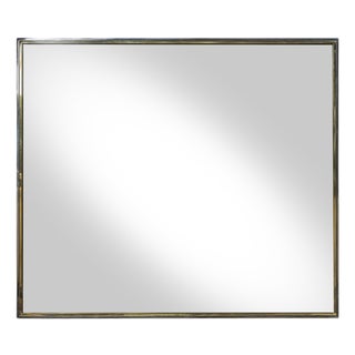 Mid-Century Modern Italian Brass and Chrome Wall Mirror, 1970s For Sale