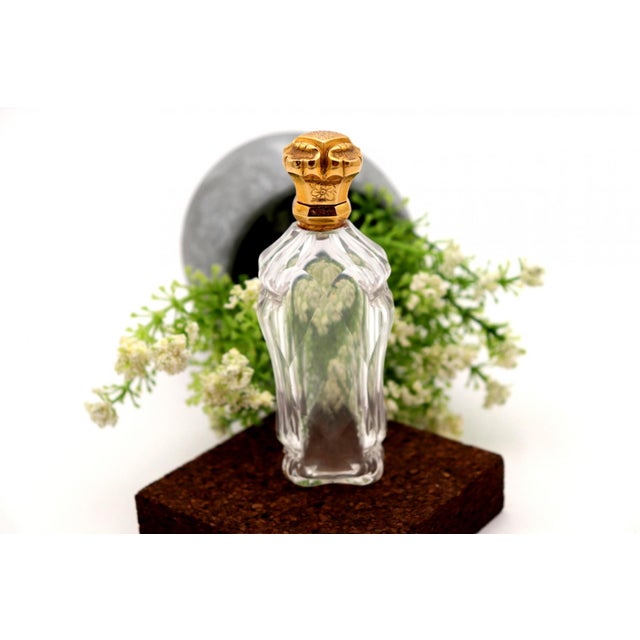 Gold Perfume Bottle, Made of Glass and 15k Gold For Sale - Image 8 of 8