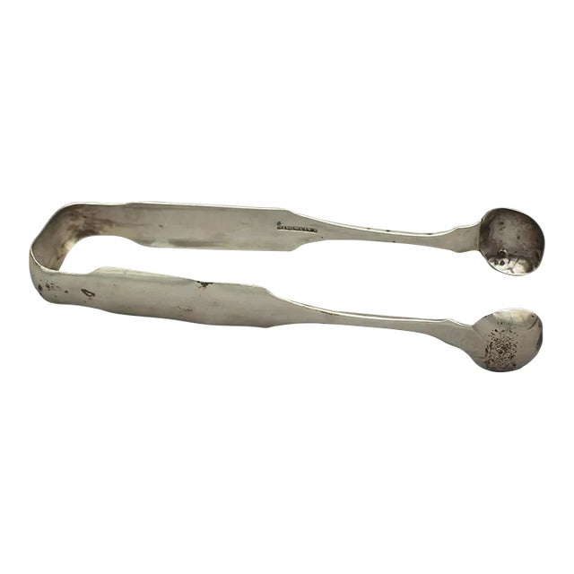 1830-33 Coin Silver Sugar Tongs by Robert Keyworth For Sale