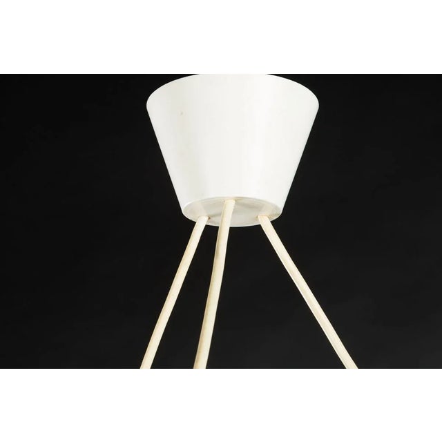 1960s Teak & Opaline Glass Cascading Boomerang Chandelier from Philips, 1950s For Sale - Image 5 of 9