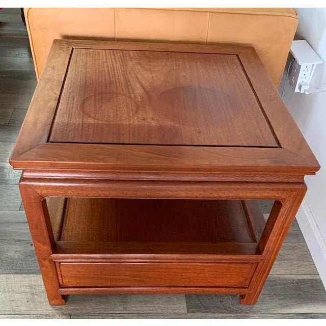 1960s Vintage Solid Rosewood Chinese End Tables For Sale - Image 10 of 12