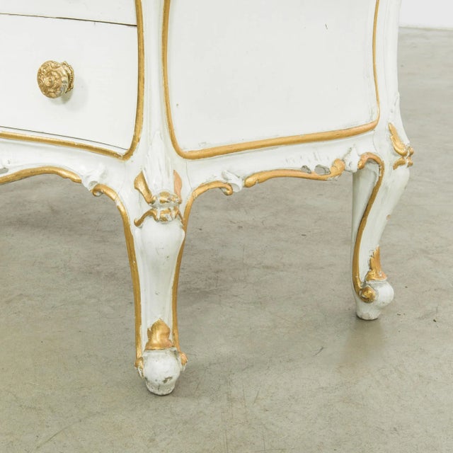 1960s Italian White Patinated Wooden Chest of Drawers For Sale - Image 9 of 12