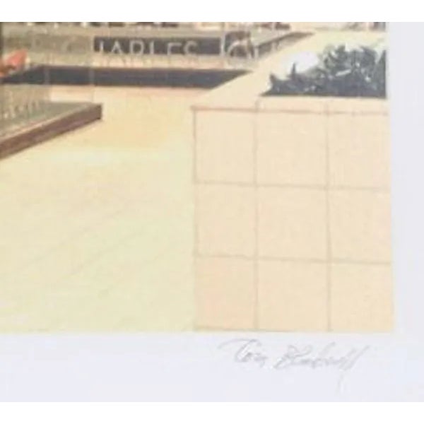 This serigraph, titled "Charles Joudan Galleria," was created in 1980 by the American artist, Tom Blackwell. It was...
